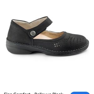 Finn Comfort Bellevue Mary Jane Black Soft Suede Shoes size 38 D